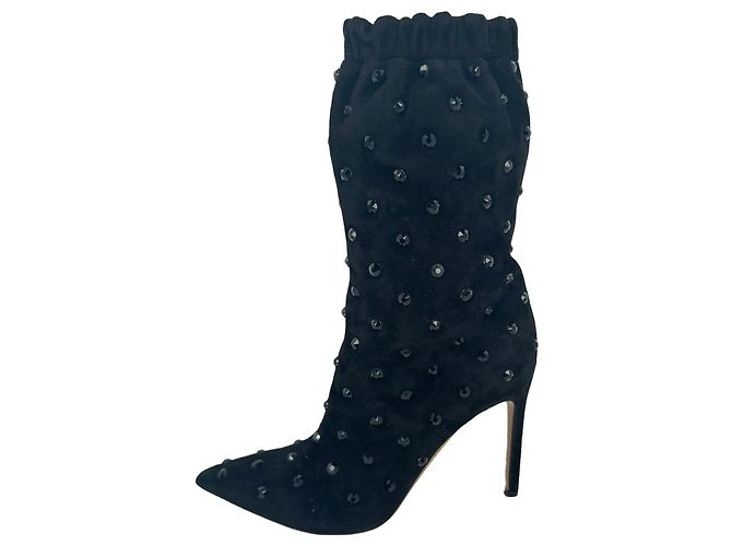 Red Valentino Stivali Valentino Rockstud in scamosciato nero - vista 10