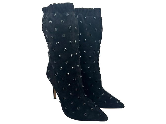 Red Valentino Stivali Valentino Rockstud in scamosciato nero - vista 4