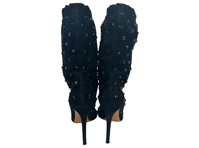 Red Valentino Stivali Valentino Rockstud in scamosciato nero - vista 5