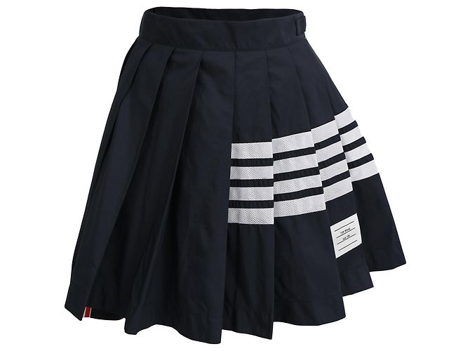 Minifalda plisada Thom Browne de 4 rayas en poliamida negra Negro - vista 10