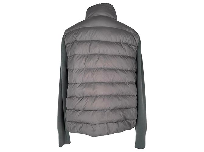 Moncler Steppstrickjacke mit Reißverschluss aus Polyamid in Grau - Ansicht 3