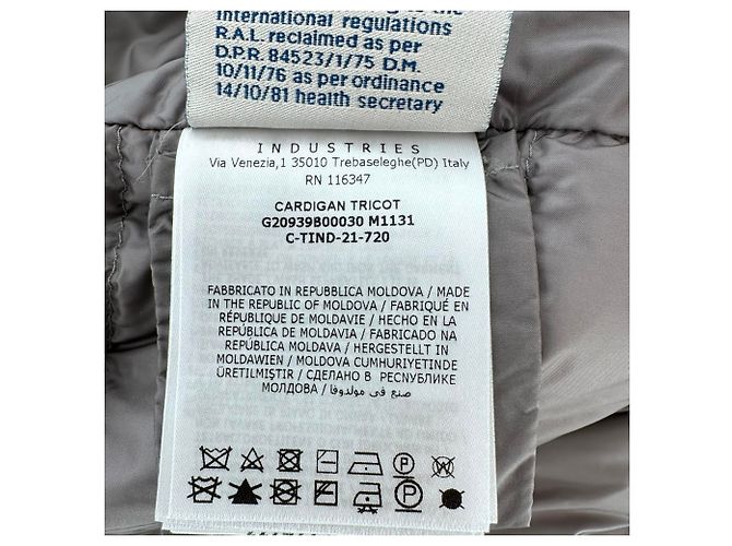 Moncler Steppstrickjacke mit Reißverschluss aus Polyamid in Grau - Ansicht 9