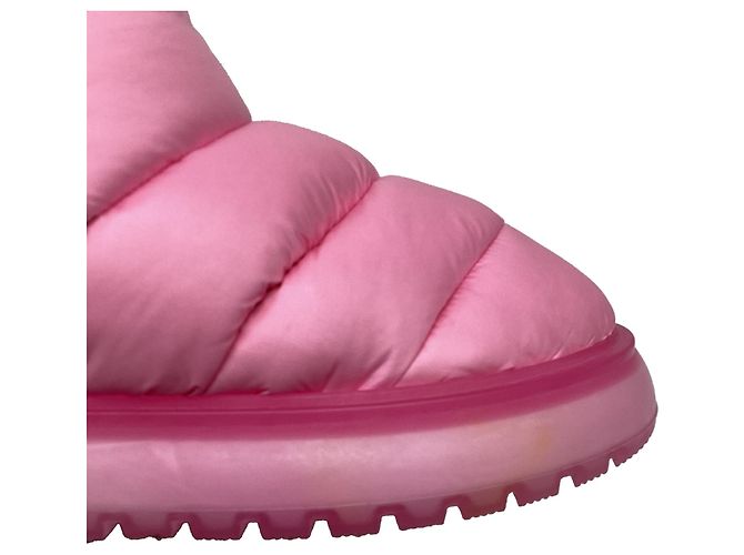 Moncler Gaia Pocket Mid Boots in Pink Polyamide - view 11