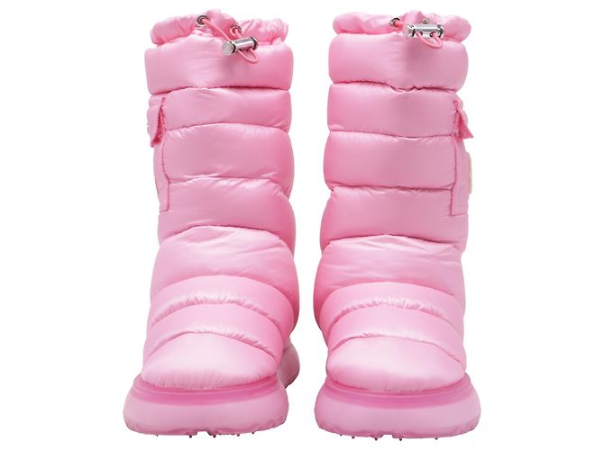 Moncler Gaia Pocket Mid Boots in Pink Polyamide - view 2