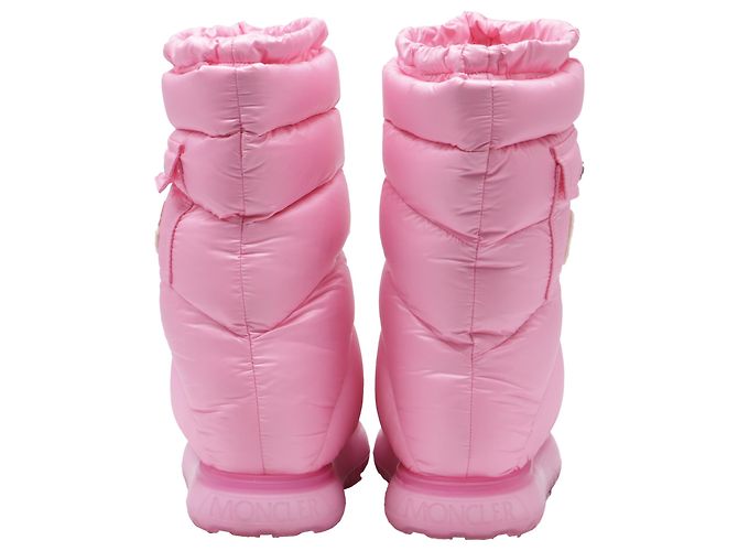 Moncler Gaia Pocket Mid Boots in Pink Polyamide - view 3