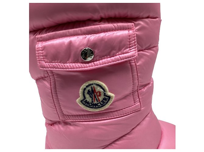 Moncler Gaia Pocket Mid Boots in Pink Polyamide - view 9