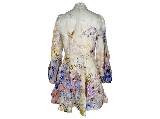 Zimmermann Mini abito Citrus Garden di Zimmerman in lino multicolore - vista 3