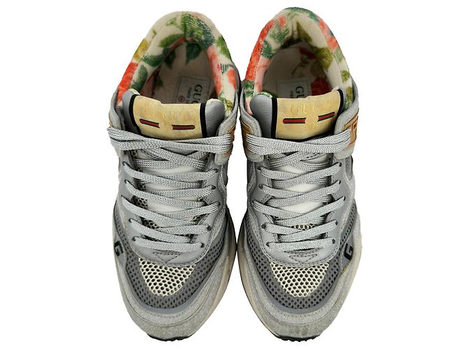 Sneakers Gucci Ultrapace Low Top in glitter argento - vista 4