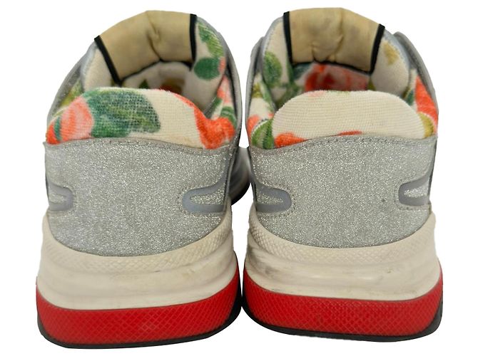 Sneakers Gucci Ultrapace Low Top in glitter argento - vista 6