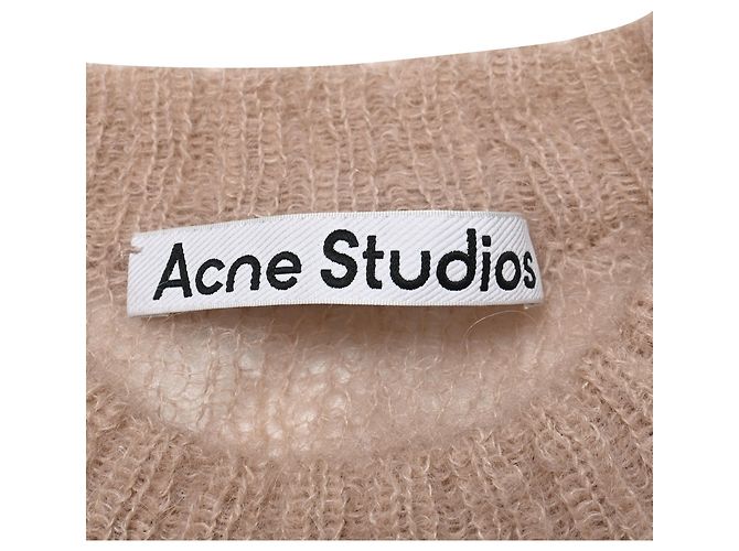 Jersey de cuello redondo Acne Studios en mohair beige - vista 4