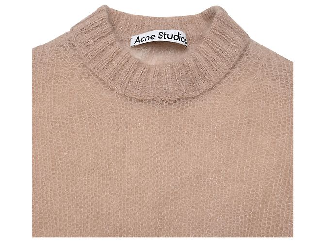 Jersey de cuello redondo Acne Studios en mohair beige - vista 5