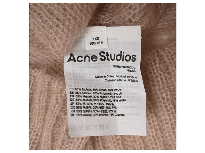 Jersey de cuello redondo Acne Studios en mohair beige - vista 6