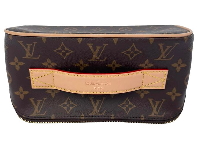Beauty case Louis Vuitton in Toile Monogram e Pelle Marrone - vista 2