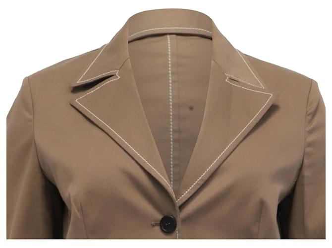 Blazer de traje Prada en algodón marrón Castaño - vista 2