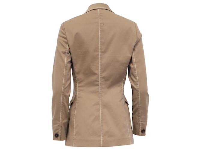 Blazer de traje Prada en algodón marrón Castaño - vista 4