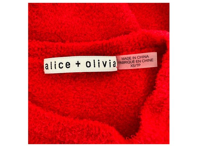 Top de tirantes de nailon cepillado Alice + Olivia rojo Roja - vista 4