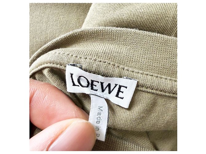 T-shirt Loewe Anagram in cotone oliva Verde Verde oliva - vista 4