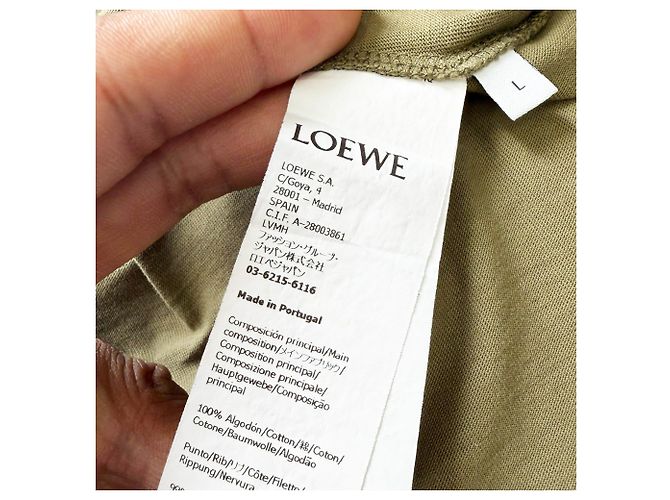 T-shirt Loewe Anagram in cotone oliva Verde Verde oliva - vista 6