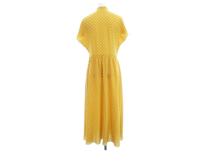 Céline Abito in seta Celine 2R47B966H Bianco Giallo - vista 2