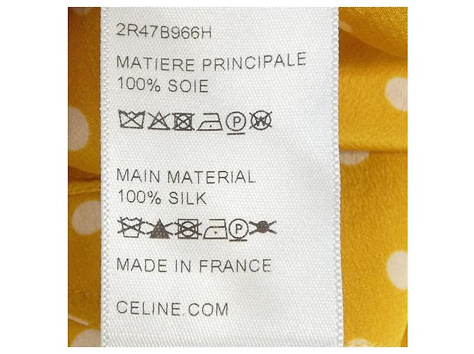 Céline Abito in seta Celine 2R47B966H Bianco Giallo - vista 3