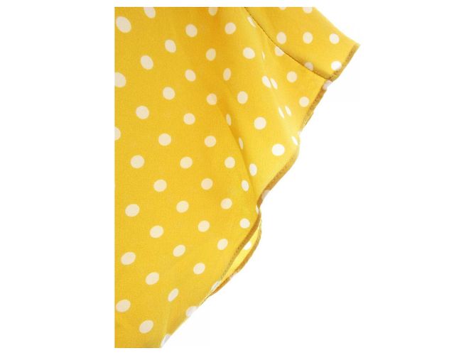 Céline Abito in seta Celine 2R47B966H Bianco Giallo - vista 6