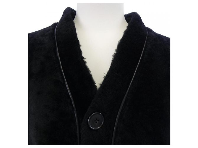Hermès Hermes Shearling-Jacke Schwarz - Ansicht 6