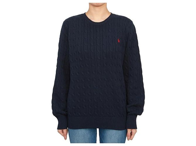 Ralph Lauren Kinder Strickjacke mit Zopfmuster NAVY (Größe für Erwachsene verfügbar) Schwarz - Ansicht 2