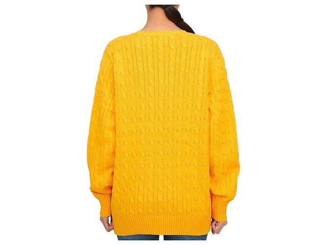 Ralph Lauren Kinder Strickjacke mit Zopfmuster GOLD (Größe für Erwachsene verfügbar) Golden - Ansicht 4