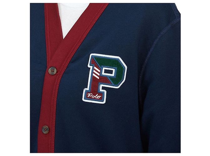Ralph Lauren Cardigan in pile per bambini NAVY Nero - vista 7