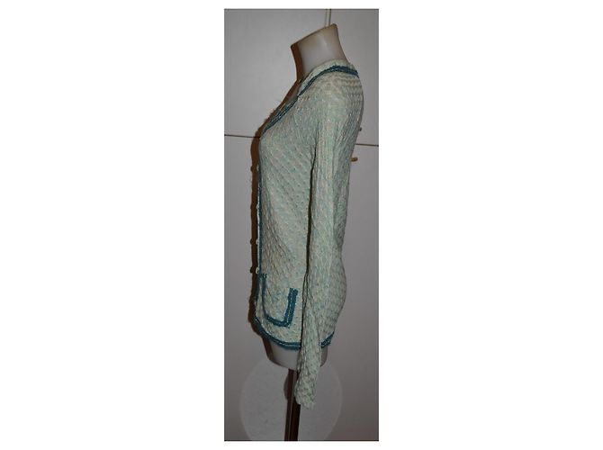 Cardigan Patrizia Pepe Blanco Verde claro - vista 3