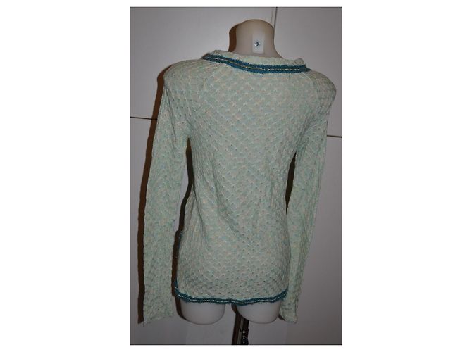 Cardigan Patrizia Pepe Blanco Verde claro - vista 4
