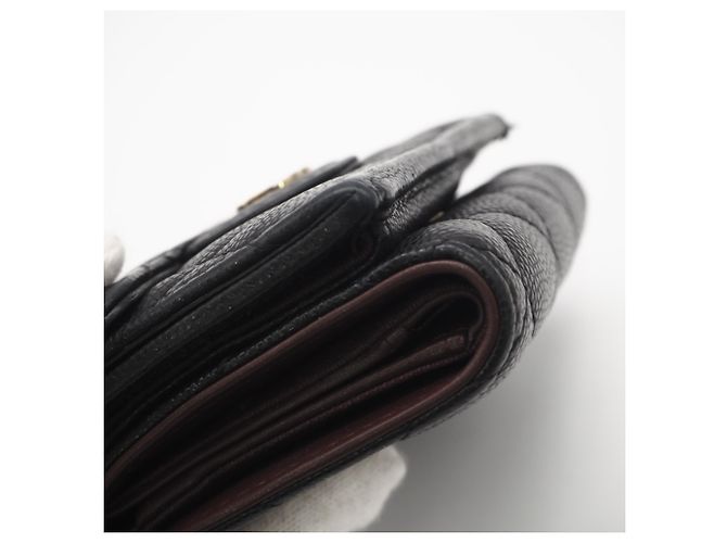 Timeless Cartera tríptico de piel de becerro granulado negro Chanel - vista 10