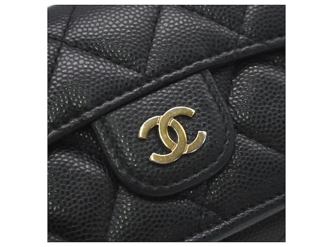Timeless Cartera tríptico de piel de becerro granulado negro Chanel - vista 12