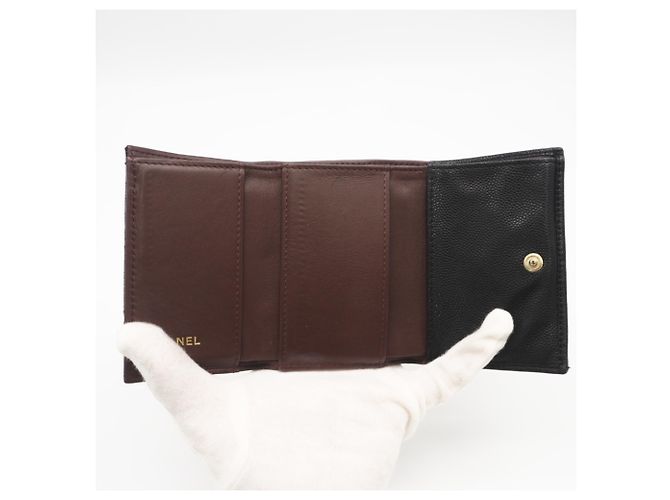 Timeless Cartera tríptico de piel de becerro granulado negro Chanel - vista 13