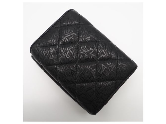 Timeless Cartera tríptico de piel de becerro granulado negro Chanel - vista 2