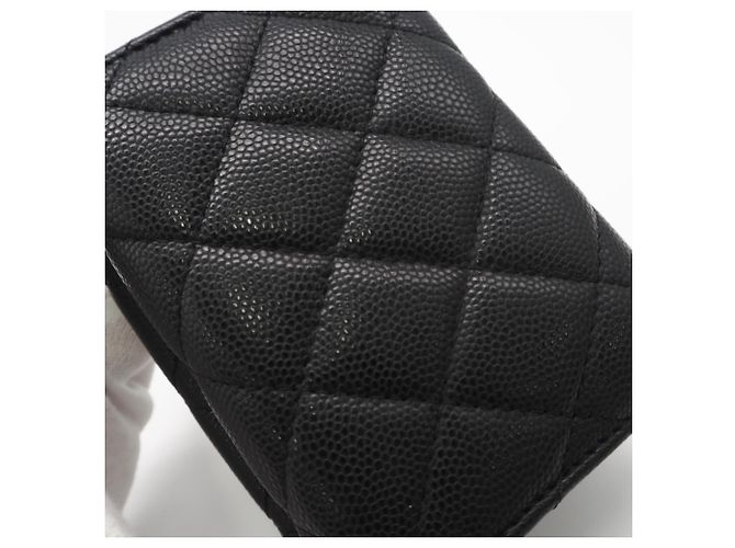 Timeless Cartera tríptico de piel de becerro granulado negro Chanel - vista 4