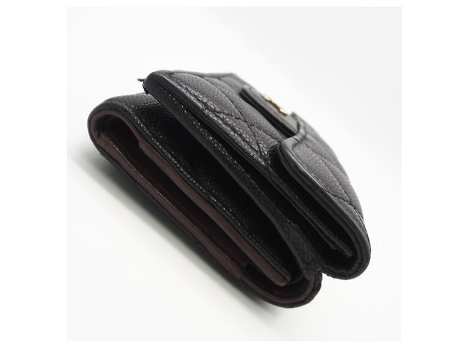 Timeless Cartera tríptico de piel de becerro granulado negro Chanel - vista 5
