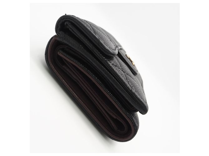 Timeless Cartera tríptico de piel de becerro granulado negro Chanel - vista 6