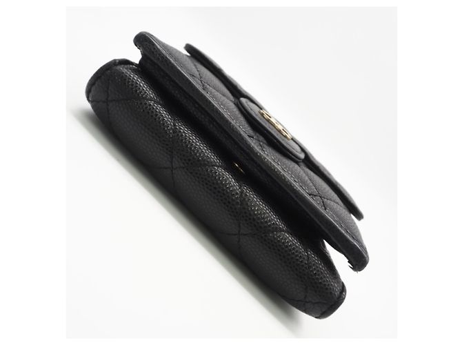 Timeless Cartera tríptico de piel de becerro granulado negro Chanel - vista 7