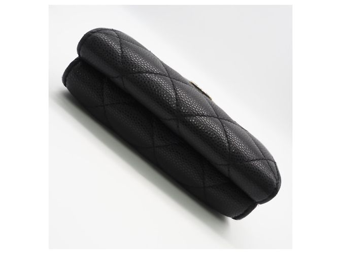 Timeless Cartera tríptico de piel de becerro granulado negro Chanel - vista 8