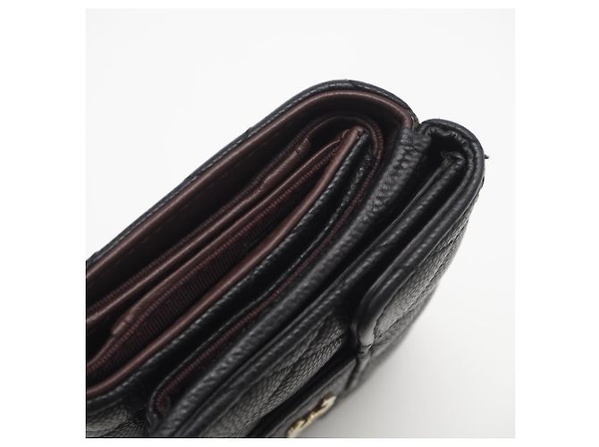 Timeless Cartera tríptico de piel de becerro granulado negro Chanel - vista 9