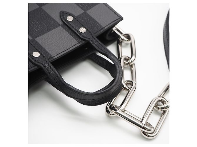 Borsa Louis Vuitton Damier Checkerboard Sac Plat XS Marrone Nero Damier ebene - vista 12