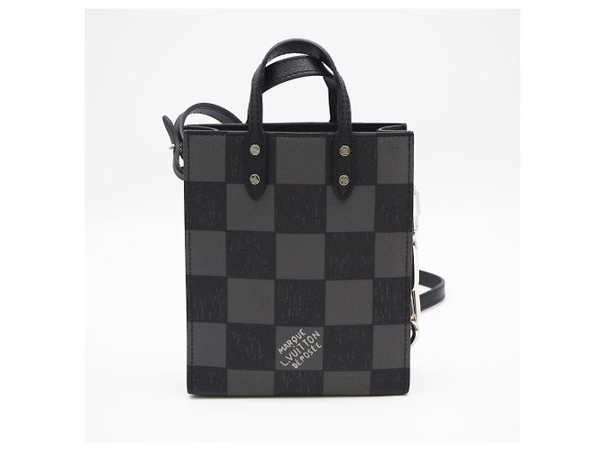 Borsa Louis Vuitton Damier Checkerboard Sac Plat XS Marrone Nero Damier ebene - vista 2