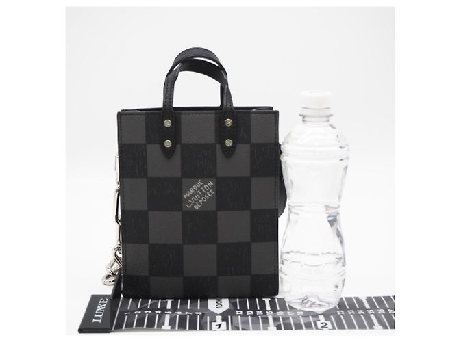 Borsa Louis Vuitton Damier Checkerboard Sac Plat XS Marrone Nero Damier ebene - vista 3