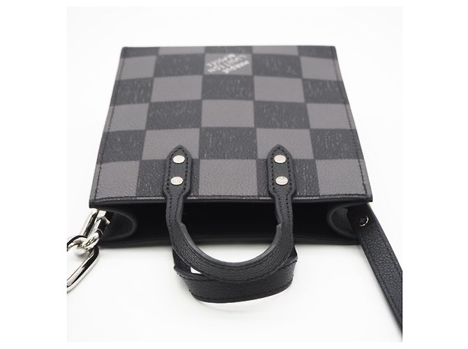 Borsa Louis Vuitton Damier Checkerboard Sac Plat XS Marrone Nero Damier ebene - vista 6