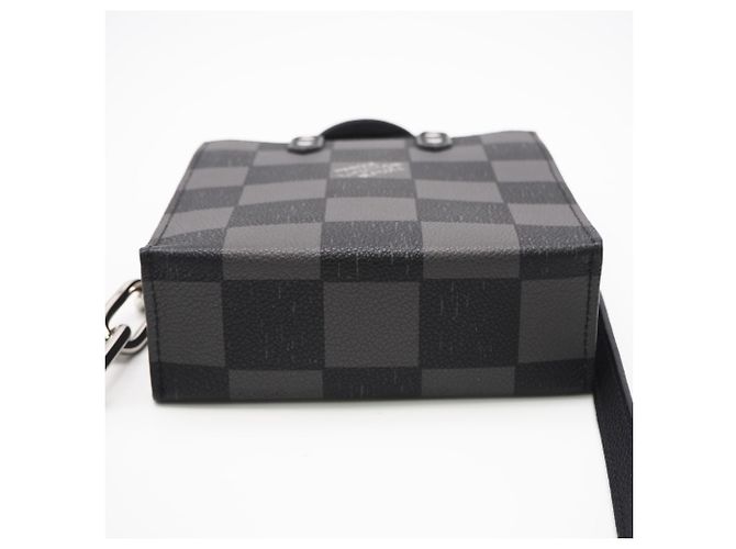 Borsa Louis Vuitton Damier Checkerboard Sac Plat XS Marrone Nero Damier ebene - vista 7