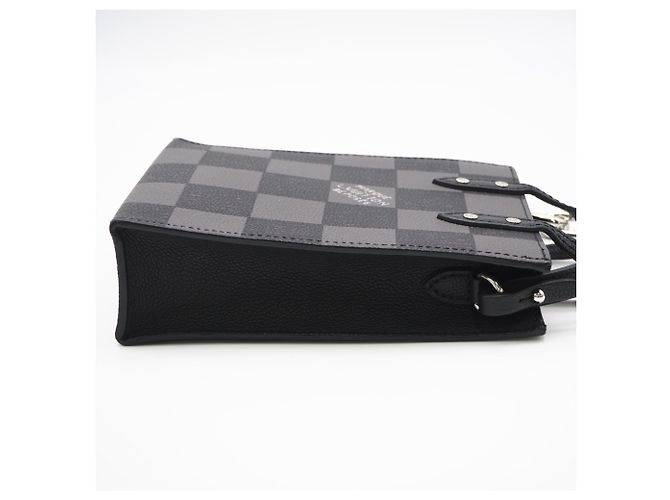 Borsa Louis Vuitton Damier Checkerboard Sac Plat XS Marrone Nero Damier ebene - vista 9