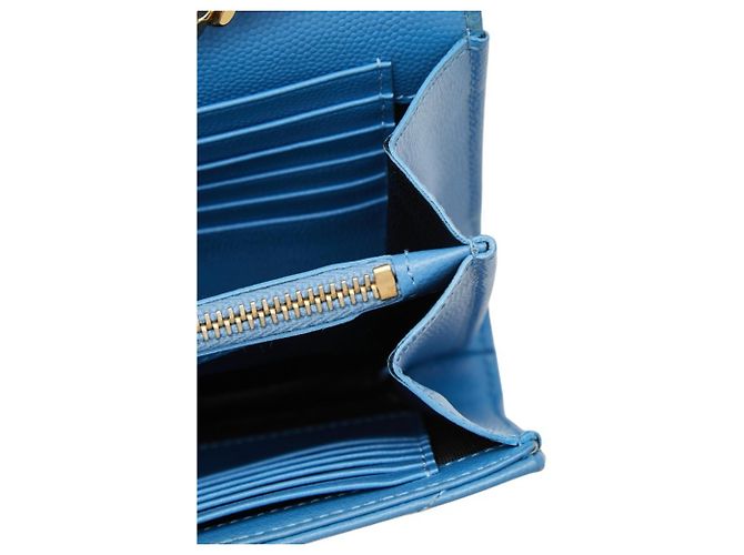 Borsa a tracolla portafoglio con catena Cassandra Envelope di Saint Laurent Blu D'oro - vista 11