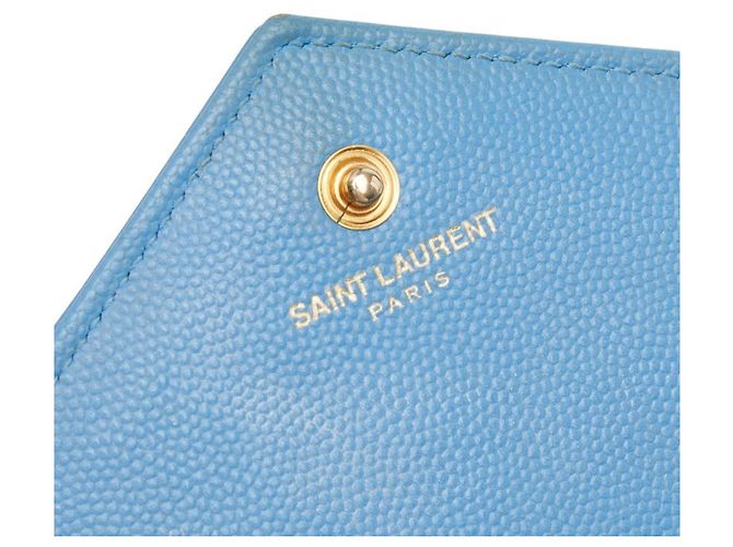 Borsa a tracolla portafoglio con catena Cassandra Envelope di Saint Laurent Blu D'oro - vista 14