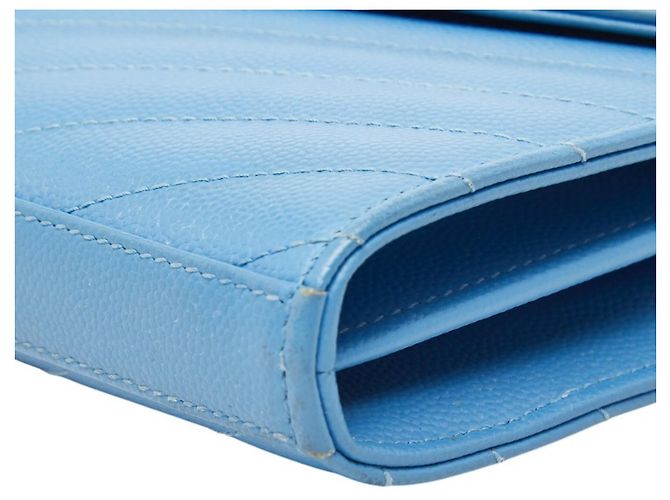 Borsa a tracolla portafoglio con catena Cassandra Envelope di Saint Laurent Blu D'oro - vista 4